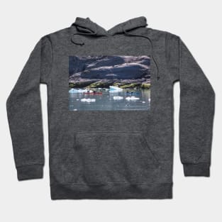 USA. Alaska. Canoes among floating Ice. Hoodie